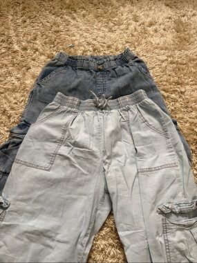 Cat & Jack Light Blue and Medium Blue Kids Cargo Jogger Pants